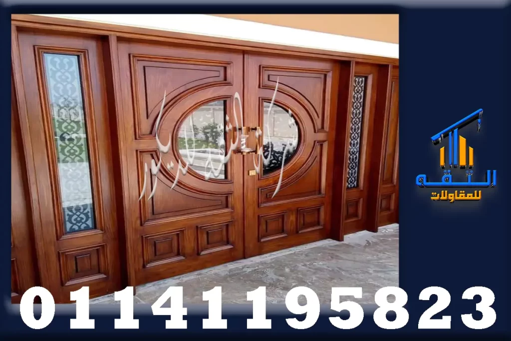 تركيب أبواب فلل خشب بيتش باين بجودة تنفيذ عالية في مصر